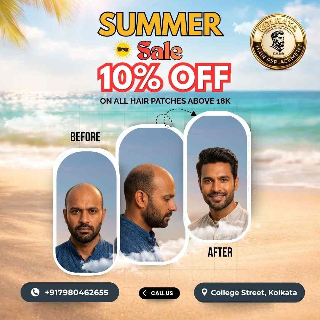 Summer special: 10 percent discount on hair wig and hair patch in College Street Kolkata